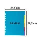 thumbnail of Exacompta - Réf. 3806E - Carton de 25 Intercalaires en PP rigide semi opaque Campus - page indexation imprimable  - 6 onglets neutres -  A4 Maxi