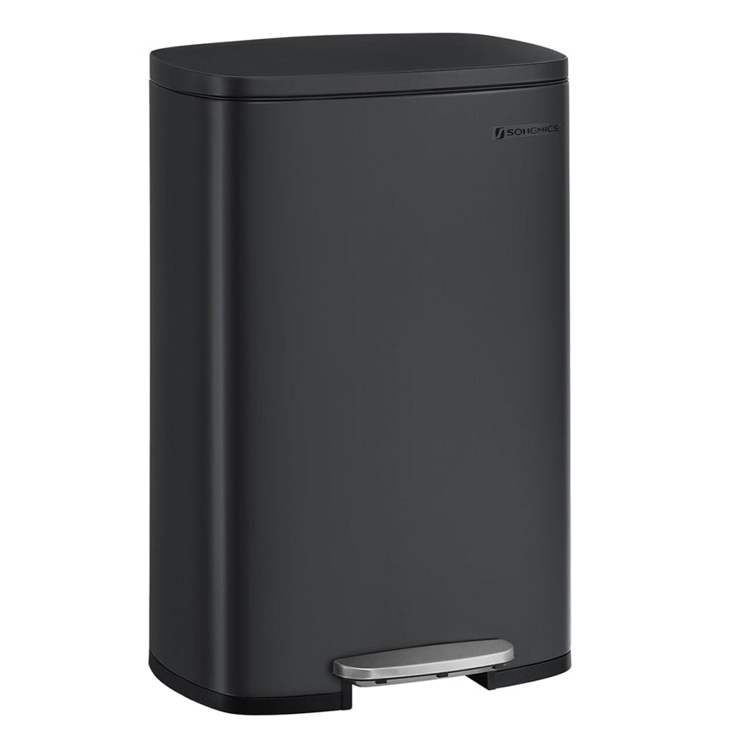 Helloshop26 - Poubelle de cuisine 50 litres à pédale avec seau intérieur en plastique couvercle fermeture douce anti-odeur noir 12_0007186