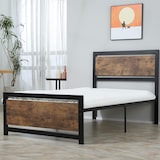 thumbnail of HOMCOM Struttura Letto Singolo Legno Acciaio Doghe Stile Industriale