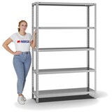 thumbnail of PROREGAL Fachbodenregal Schraubsystem | Grundregal | HxBxT 200x130x40cm | 5 Ebenen | Fachlast 200 kg | Beidseitig nutzbar | Verzinkt