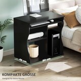 thumbnail of Computertisch Schreibtisch 80x48x75 cm mit Rollen und Tastaturablage Ablagen platzsparend pflegeleicht Schwarz für Büro Homeoffice