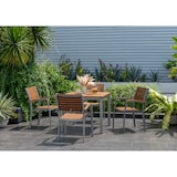 thumbnail of METRO PROFESSIONAL Tavolo da bistrot Lynx, alluminio/legno di eucalipto, 90 x 90 cm, quadrato, argento