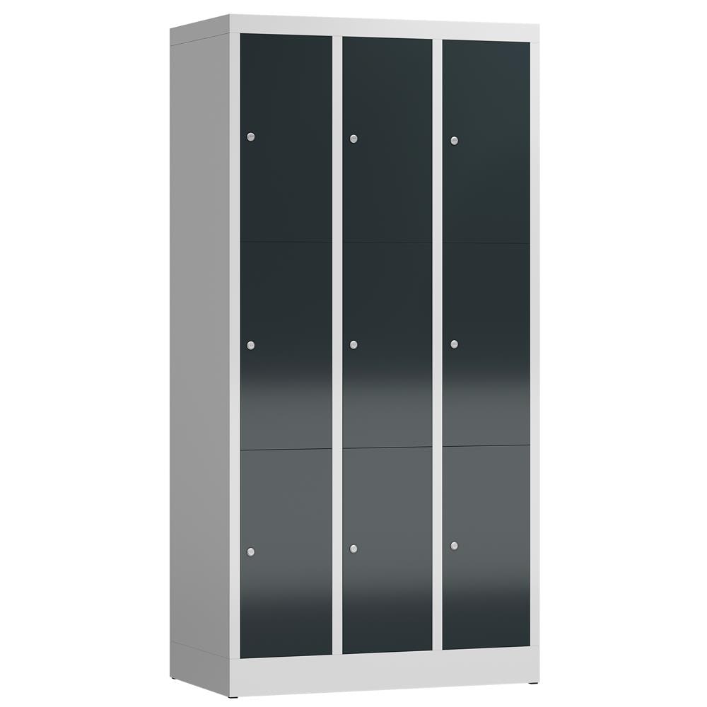 Schließfachschrank Fächerschrank 9 Fächer Spind 180x90x50cm lichtgrau/anthrazitgrau X-520338