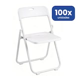 thumbnail of Pack 100 Silla Plegable Blanca Multiusos Estilo Eventos con Estructura Metálica