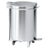 thumbnail of EURAST - Roestvrijstalen vuilnisbak van 95 liter, met deksel en wielen - 450x450x685 mm - 16505062
