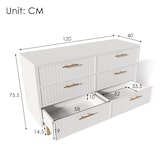 thumbnail of Merax Schubladenkommode Kommode mit 6 Schubladen, Weiß Sideboard Highboard für Schlafzimmer & alle Wohnräume