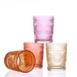 thumbnail of Trinkglas lila 280ml Wasserglas Saftglas Vintage Boho Blumenmuster