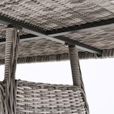 thumbnail of Mesa centro para exterior, Aluminio y rattán sintético redondo, Color gris, Tamaño: 140x85x67 cm