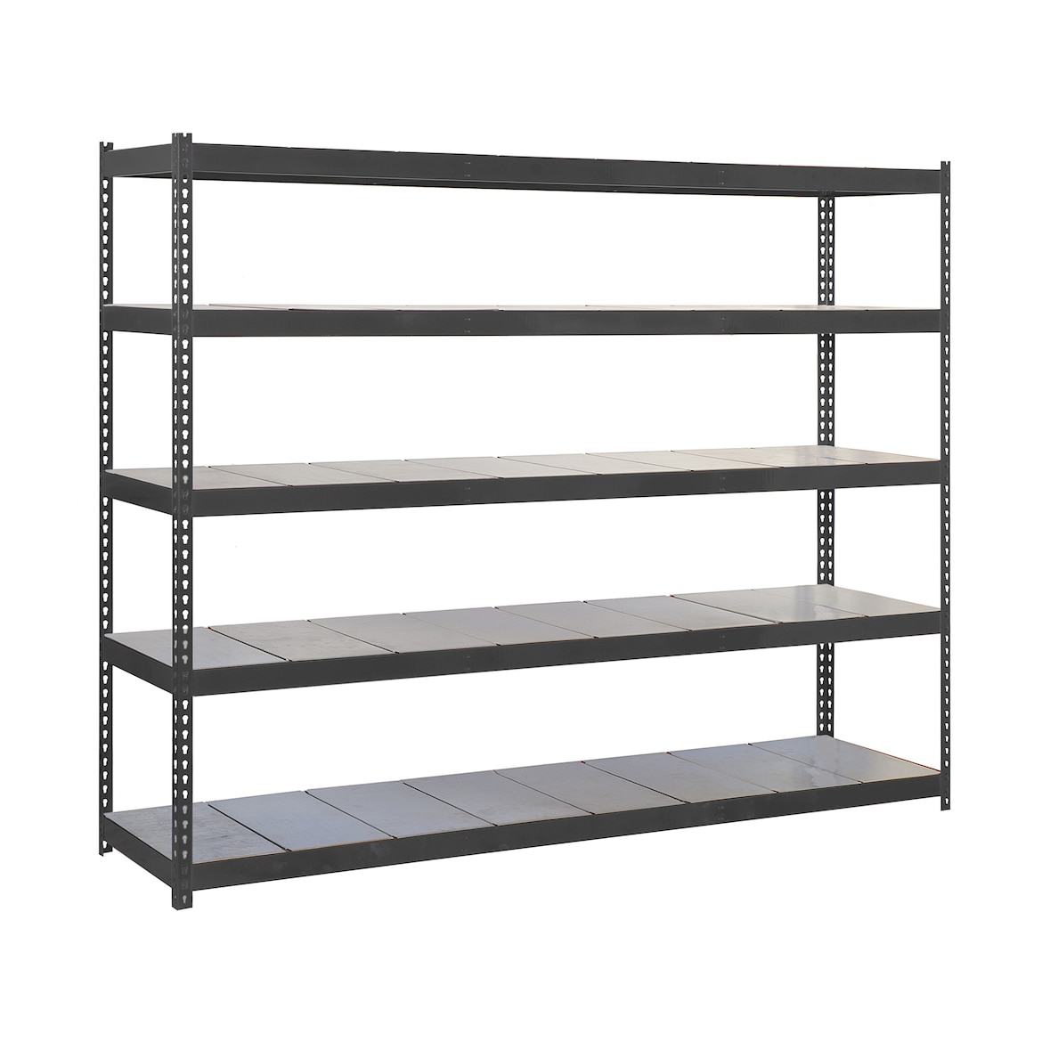 SimonRack Industrieregal, 2000x1200x750 mm, 400 kg am Biegepunkt, 5 Metallböden, Garagenregal, Anthrazit/Verzinkt- Ecoforte
