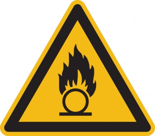 Warnschild, Warnung vor brandfördernden Stoffen W028 - ASR A1.3 (DIN EN ...