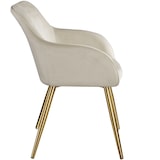 thumbnail of tectake Ensemble de 4 chaises rembourrées aspect velours crème et or - 404902