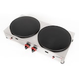 thumbnail of Romux® Crepera Profesional Doble a Gas de Sobremesa en acero inoxidable con 2 Placas de Hierro Fundido de 40 cm Ø | Crepera Industrial - 6000 W