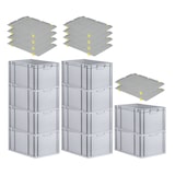 thumbnail of PROREGAL SparSet 10x Eurobox NextGen Economy mit Auflagedeckel & 4x Verschlüsse Gelb, Griffe zu, HxBxT 32x40x60cm, 65L, Eurobehälter, Box
