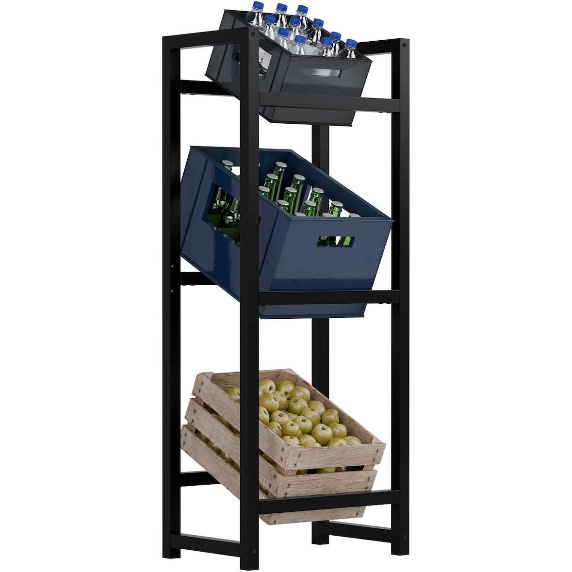 Krattenrek Stack zwart/116x47x31 cm