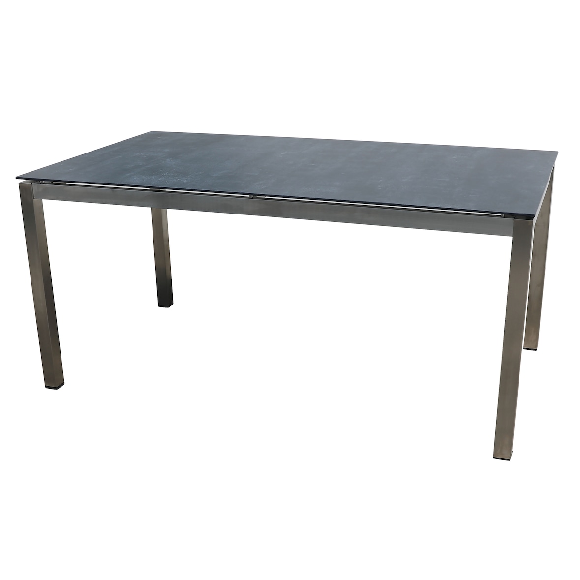 METRO Professional Mesa de comedor, acero inoxidable/vidrio cerámico, 160 x 90 x 74 cm, rectangular, gris/negro
