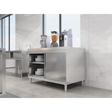 thumbnail of METRO PROFESSIONAL Mesa de trabalho GSCB2140, aço inoxidável, 140 x 70 x 85 cm, com porta de correr, prateado