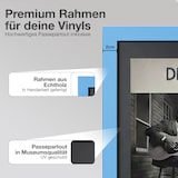 thumbnail of K-Möbel Schallplatten Rahmen Blau 40x40cm mit Schwarzem Passepartout für das Cover