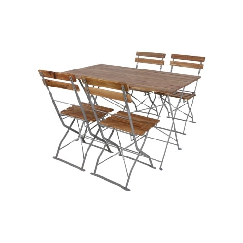 Biergarten-Set Sitzgruppe Biergartenmöbel Gartenmöbel Gartentisch Stuhl 5tlg.