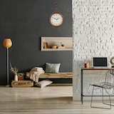 thumbnail of Relaxdays Bahnhofsuhr doppelseitig, New York, Retro, Batterie, analog, Wanduhr Vintage Deko, HBT 34 x 35 x 10 cm, braun