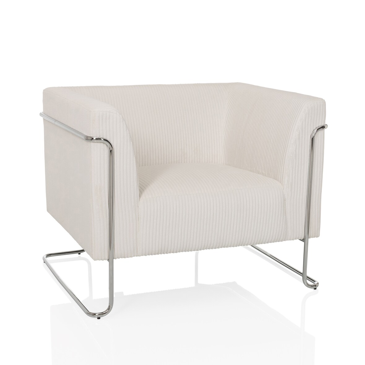 Loungesessel Curacao Cord 1-Sitzer Stoff weiß hjh OFFICE