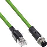 thumbnail of InLine® Industrie Netzwerkkabel, M12 4-pin D-kodiert St. zu RJ45 St., PUR, 3m