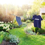 thumbnail of Relaxdays Wäschespinne 49 m, HxBxT:184x242x242 cm, reißfeste Leine, stabiler Stand mit Erdspieß, Garten, silber