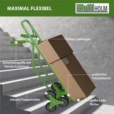 thumbnail of Treppenkarre pannensicher Stahl 120 kg 118 cm hoch mit Sicherheitsgriffen Treppensackkarre in grün