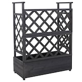thumbnail of Canteiro elevado HWC-P67, plantador/caixa de flores plantador treliça treliça treliça madeira FSC® 114x85x44cm ~ cinzento antracite