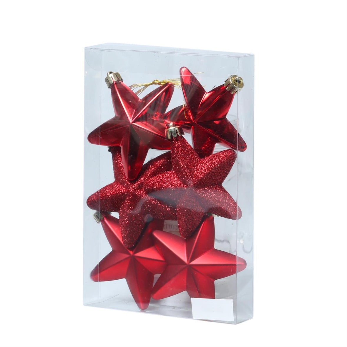 Christbaumschmuck Weihnachtsbaumschmuck Sterne bruchfest rot 6St.