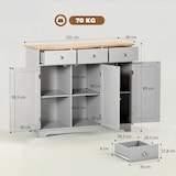 thumbnail of HOMCOM aparador de cocina con 3 cajones 3 puertas y estantes ajustables mueble auxiliar de almacenaje para comedor salón 101x40x85 cm gris