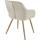 thumbnail of tectake Eetkamerstoel Marilyn, fluweeloptiek, doorgestikt - creme/goud, Set van 6 - 405750