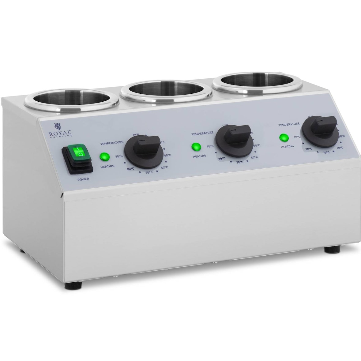 Royal Catering - Sauswarmer - 3 x 1L - Bovenpaneel -