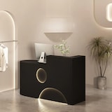 thumbnail of Kleine Empfangstheke, moderne Kassentheke und Rezeption, geeignet für Geschäfte, Kosmetikstudios und mehr Schwarz 150×60×100cm【H Paopao 150】