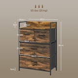 thumbnail of Cómoda de Quarto com 4 Gavetas Dobráveis Prateleira Aberta e Estrutura de Aço para Sala Entrada 60x29x85 cm Castanho Rústico