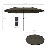 thumbnail of Outsunny Sombrilla Parasol Doble para Jardín 4,6x2,7x2,4 m Sombrilla Gigante Anti UV con Manivela para Exterior Patio Terraza Piscina Color Gris