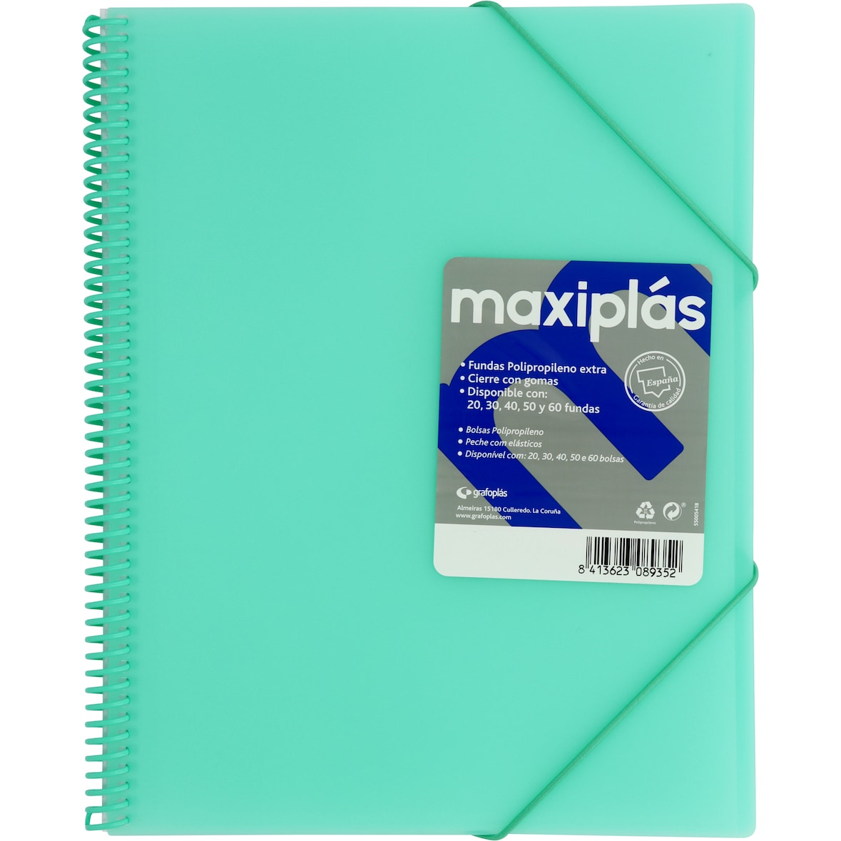 Pasta de capas Maxiplás 40 capas Translúcida Mint