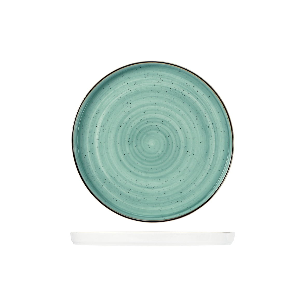 Lioness coppia di piatti rotondi nordici Justcolor in porcellana decorata color verde cm 28,5 H 2,1 HP11199-1096K2