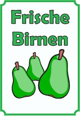 thumbnail of Frische Birnen Schild Hochkant A0 (841x1189mm)