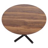thumbnail of Bistrotafel HWC-M56, eettafel, massief hout HPL laminaat melamine Ø92cm, sheesham hout look, donker frame