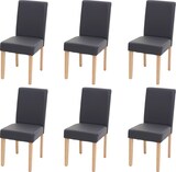 thumbnail of 6er-Set Esszimmerstuhl Stuhl Küchenstuhl klassisch und zeitlos  | HxBxT 90x43x56cm | Sitzhöhe 45cm |  Kunstleder  |  helle Beine |  Grau matt