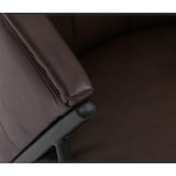 thumbnail of Décoshop26 - Fauteuil lounge club style vintage industriel coutures décoratives métal et simili cuir marron foncé 04_0008992