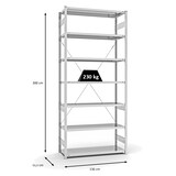 thumbnail of PROREGAL Fachbodenregal Stecksystem | Grundregal | HxBxT 300x130x50cm | 7 Ebenen | Fachlast 230 kg | Einseitig nutzbar | Lichtgrau