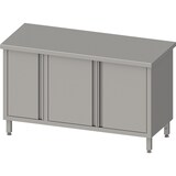 thumbnail of Stalgast Edelstahl Arbeitsschrank mit Flügeltüren, 1200x700x850 mm, mit Flügeltürschrank links, ohne Aufkantung, verschweißt