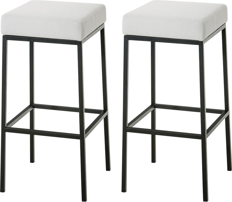 2er Set Barhocker Montreal 80 Stoff schwarz weiß