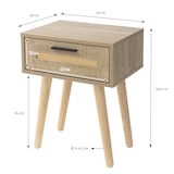 thumbnail of ML-Design Nachttisch 2er Set 1 Schublade 40x50,5x30 cm Eiche Rattan Massivholzfüße Nachtschrank Schlafzimmer