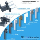 thumbnail of Aluminium Fenstergriff mit Druckknopf Kinderschutz Rasterolive Griff Weiß RAL9016