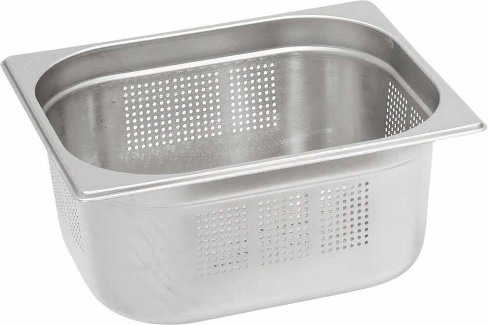 Stalgast Edelstahl Gastronormbehälter Serie STANDARD, GN 1/2 (100mm), perforiert/gelocht