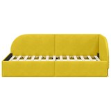 thumbnail of vidaXL Hoekbedframe met hoofdeinde Geel 90 x 190 cm Fluweel