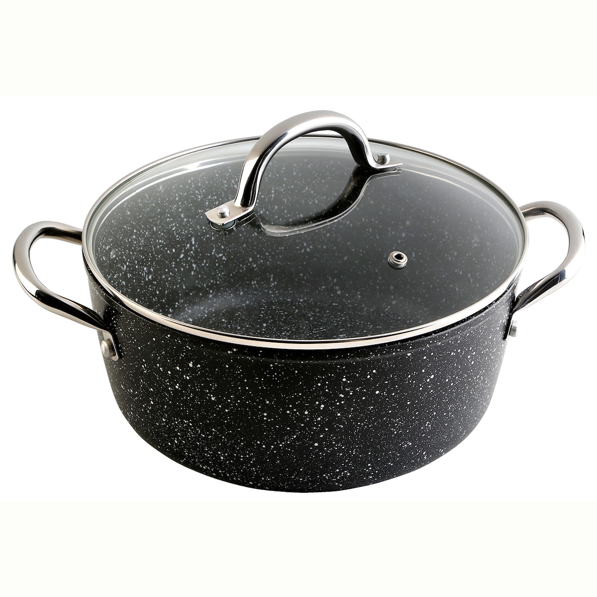 Wecook Granite, Cazuela Alta 24 cm Inducción, Aluminio Forjado, Antiadherente Ecológico sin PFOA, Vitrocerámica, Negro