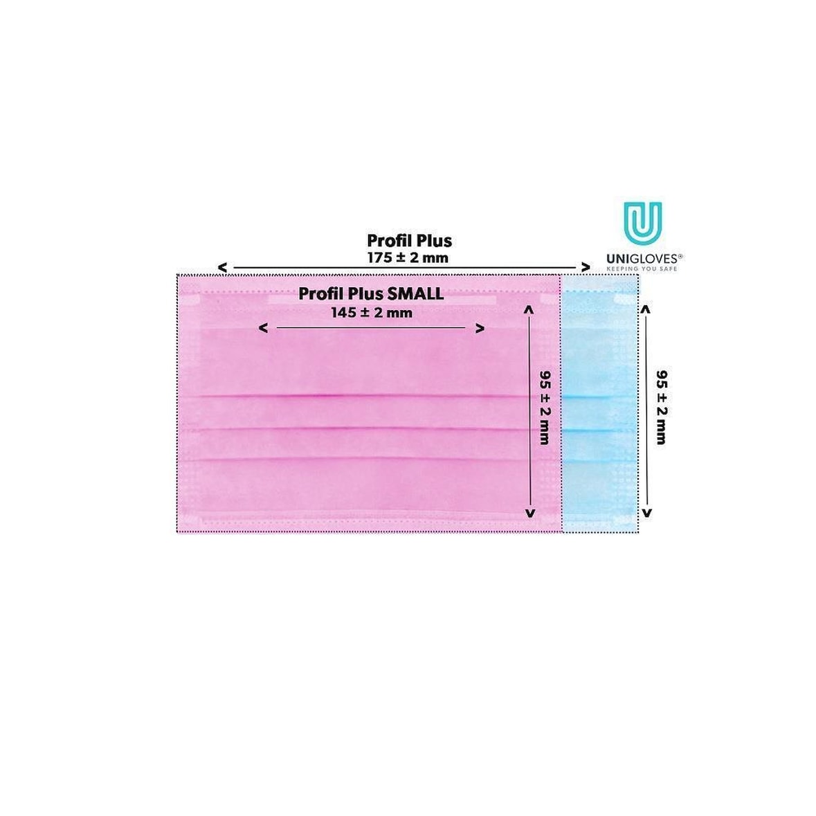 OP- Mundschutz Profil Plus SMALL - Kindermundschutz 500 Stk - latexfrei - rosa/pink